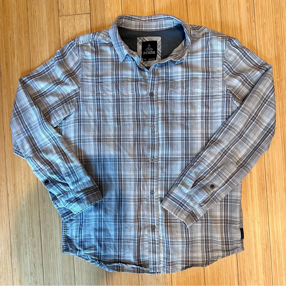 Men’s Plaid Prana Button Down.